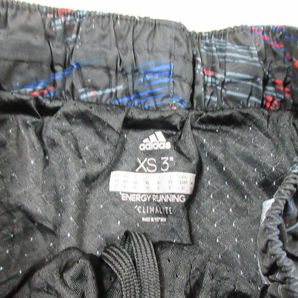 adidas womens black blue gray red lines Energy Climalite running shorts XS - Picture 4 of 5